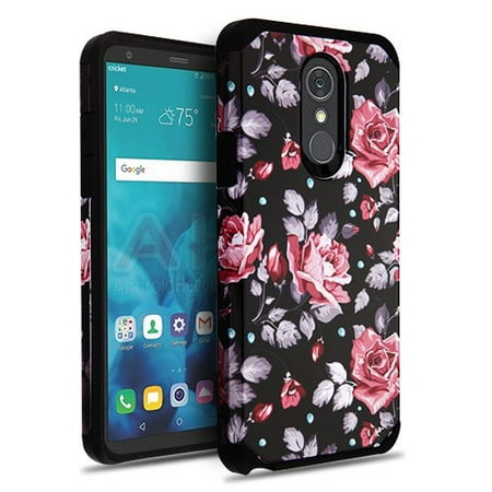- Phone Case for Lg Stylo 4 - Phone Case Shockproof Hybrid Rubber Rugged Case Cover Slim Pinky White Rose