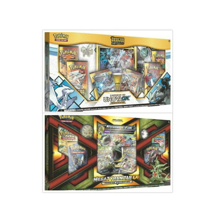 Pokemon Dragon Majesty Legends of Unova GX Box and Mega Tyranitar EX Collection Box Trading Card Game Bundle, 1 of
