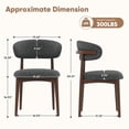 thumbnail image 3 of Hawsaiy Wooden Dining Chairs Set of 2, Mid-Century Upholstered Linen Dining Chairs with Solid Wood Legs, Comfortable Kitchen Chairs for Dining Room, Gray, 3 of 7