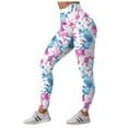 thumbnail image 4 of GEWSEY Women's 80s Leggings Neon Artistic Splash Printed Buttery Soft Stretchy Pants (White, XL), 4 of 6
