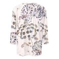 thumbnail image 4 of Tunique Imprimée à Manches 3/4 pour Femmes, Col Rond, Blouse Décontractée, Tee-Shirt pour Usage Quotidien, 4 of 5