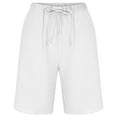thumbnail image 4 of IROINNID Men's Casual Cotton Linen Drawstring Waist Loose Beach Shorts, 4 of 6