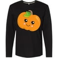 thumbnail image 3 of Inktastic Halloween Pumpkin, Smiling Pumpkin, Trick or Treat Long Sleeve T-Shirt, 3 of 5