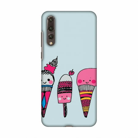 Pro Ice Pitchers Kit - Huawei P20 Pro Case - Ice Creams- Pale blue, Hard Plastic Back Cover, Slim Profile Cute Printed Designer Snap on Case with Screen Cleaning Kit