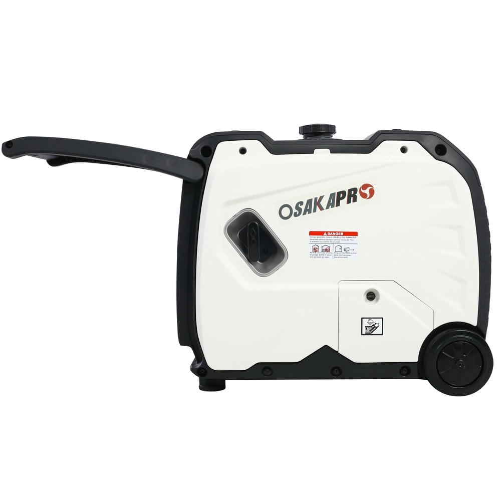 Topcobe 4500W Portable Electric Generator, Super Quiet Inverter Generator, Foldable Handle with Wheel, 212cc 4 Stroke, Utility, Gray