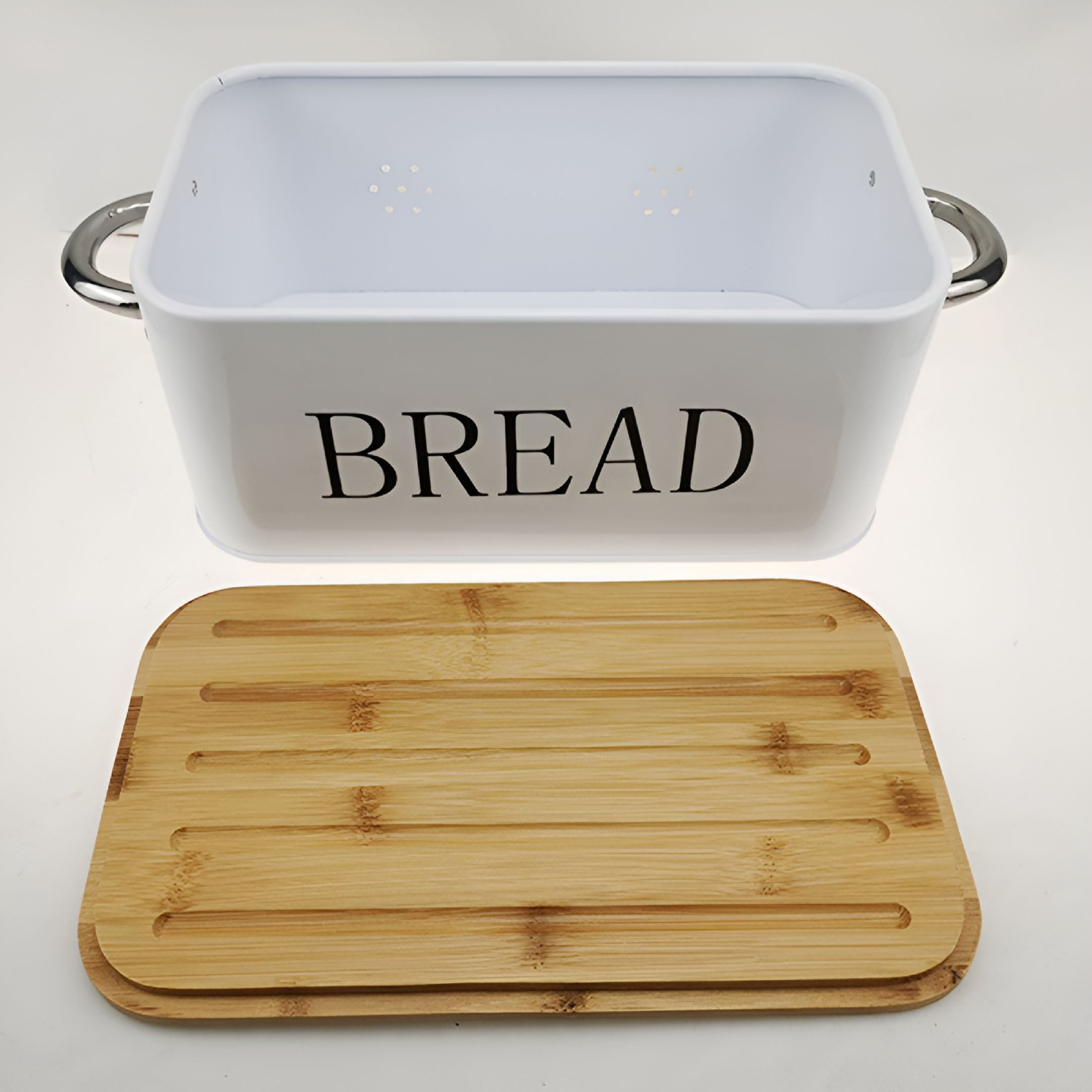 ACDANC 2026 New Bread Box,Modern Iron Bread Box,High Capacity Breadbox with Bamboo Cutting Board Lid,Bread Storage Container for Kitchen Counter,Vintage Kitchen Decor