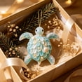 thumbnail image 3 of TanSiDing Sea Glass Acrylic Hanging Ornaments, Beach Themed Seaglass Tree Baubles with Dog Cow Turtle Designs, Coastal Christmas Window Suncatcher Decor for Home, 3 of 7