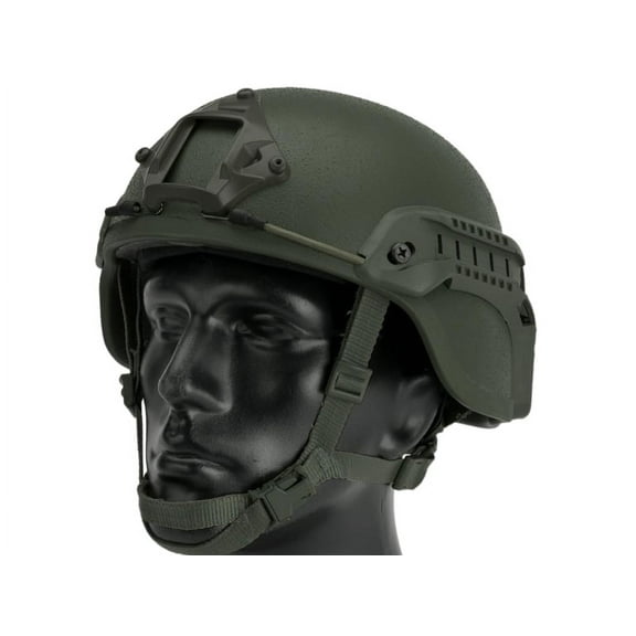 Pro Mich Helmet Adjustable Strap Sports Outdoor Paintball Head Protective Coverage Adult Men- Green