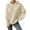 Khaki, variant on Sweatshirt Hoodies for Women Plus Size Long Sleeve Casual Tops Textured Drop Shoulder Drawstring Pullover Solid Winter Fall Sweatshirts