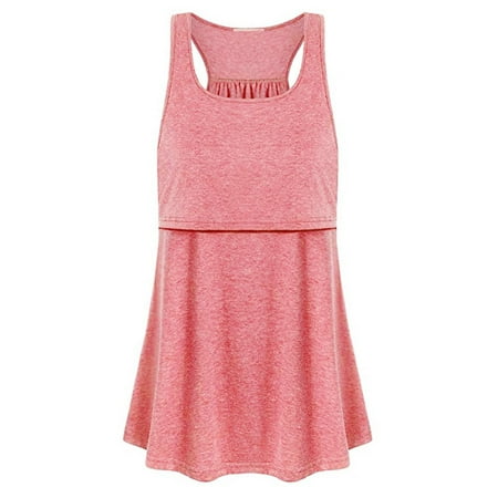 

Cptfadh Women Maternity Loose Comfy Pull-up Nursing Tank Tops Vest Breastfeeding Shirt