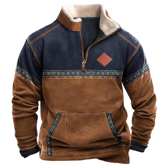 Mens Sweatshirt Timeless Collar Pullover Long Sleeve No Hood Versatile Fall Winter