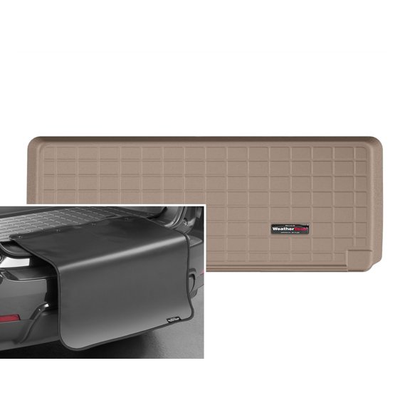 WeatherTech Cargo Trunk Liner with Bumper Protector compatible with BMW X7 40i, X7 50i, X7 M50i, ALPINA XB7, X7 M60i - Behind 3rd Row w/ Bumper Protector, Tan