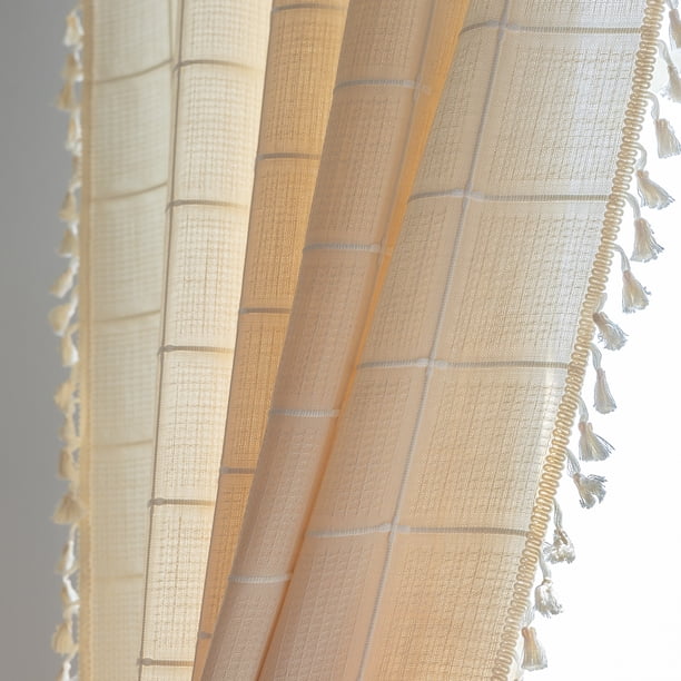 Nvzi Cortinas opacas largas para ventanas - Beige, 1 rollo 214*132CM Cortinas con bolsillo para barra con aislamiento térmico para dormitorio y sala de estar, cortinas que bloquean la luz de
