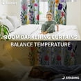 thumbnail image 3 of Spring Floral Blackout Curtains for Bedroom/Living Room, Butterflies Botanical Blue Ombre Thermal Insulated Kitchen Drapes with Grommets, Light Blocking Window Treatment, 2 Panels 27.5" x 39", 3 of 7