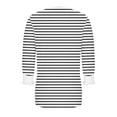 thumbnail image 7 of ShiShine Women's Striped Tunic Top Casual Button Down T Shirts Round Neck 3/4 Length Sleeve Fashion Outfits, 7 of 7