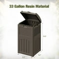 thumbnail image 2 of BOBOKY 33 Gallon Outdoor Trash Can, Hideaway Garbage Bins with Tiered Lid, Waterproof Resin Outside Waste Bins for Patio, Outside Pool, Backyard and Deck,Deep Brown,1 Pack, 2 of 7