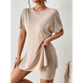 thumbnail image 5 of Women'S 2 Pieces Short Sleeve Lounge Sets Oversized T-Shirts and Biker Shorts S, 5 of 7