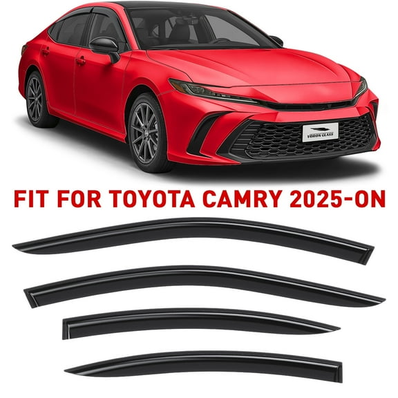 Voron Glass Tape-on Extra Durable Rain Guards for Toyota Camry 2025-2026 Sedan, Window Deflectors, Vent Window Visors, 4 Pieces - 100840