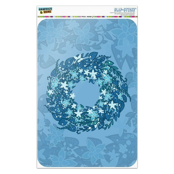 Winter Wreath Flowers Blue Home Business Office Sign