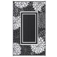 thumbnail image 3 of GlowSol 9'x12' Outdoor Rug Modern Bordered Floral Plastic Straw Rug Waterproof Reversible Mat Outdoor Rug for Camping Patio Picnic, Black White, 3 of 8