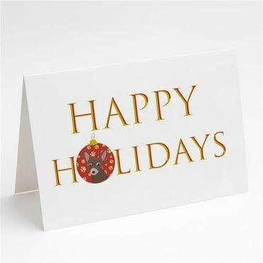 Chihuahua Chocolate #2 Happy Holidays Greeting Cards and Envelopes Pack of 8 7 in x 5 in