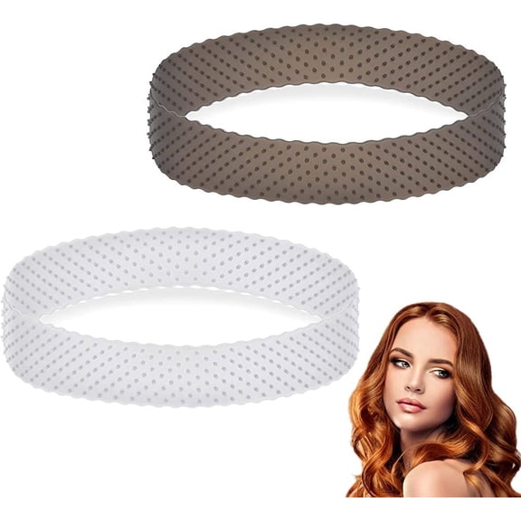 Silicone Anti-Slip Adjustable Wig Grip Headband, Black, White, 2 Pieces