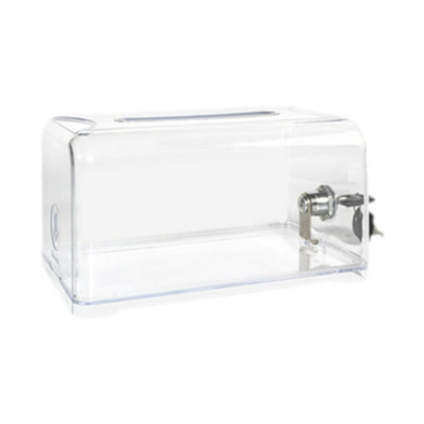 Alcancía de acrílico transparente con forma de tarro para propinas, caja de votación, contenedor de almacenamiento seguro para exhibición, tienda, bar Pequeño
