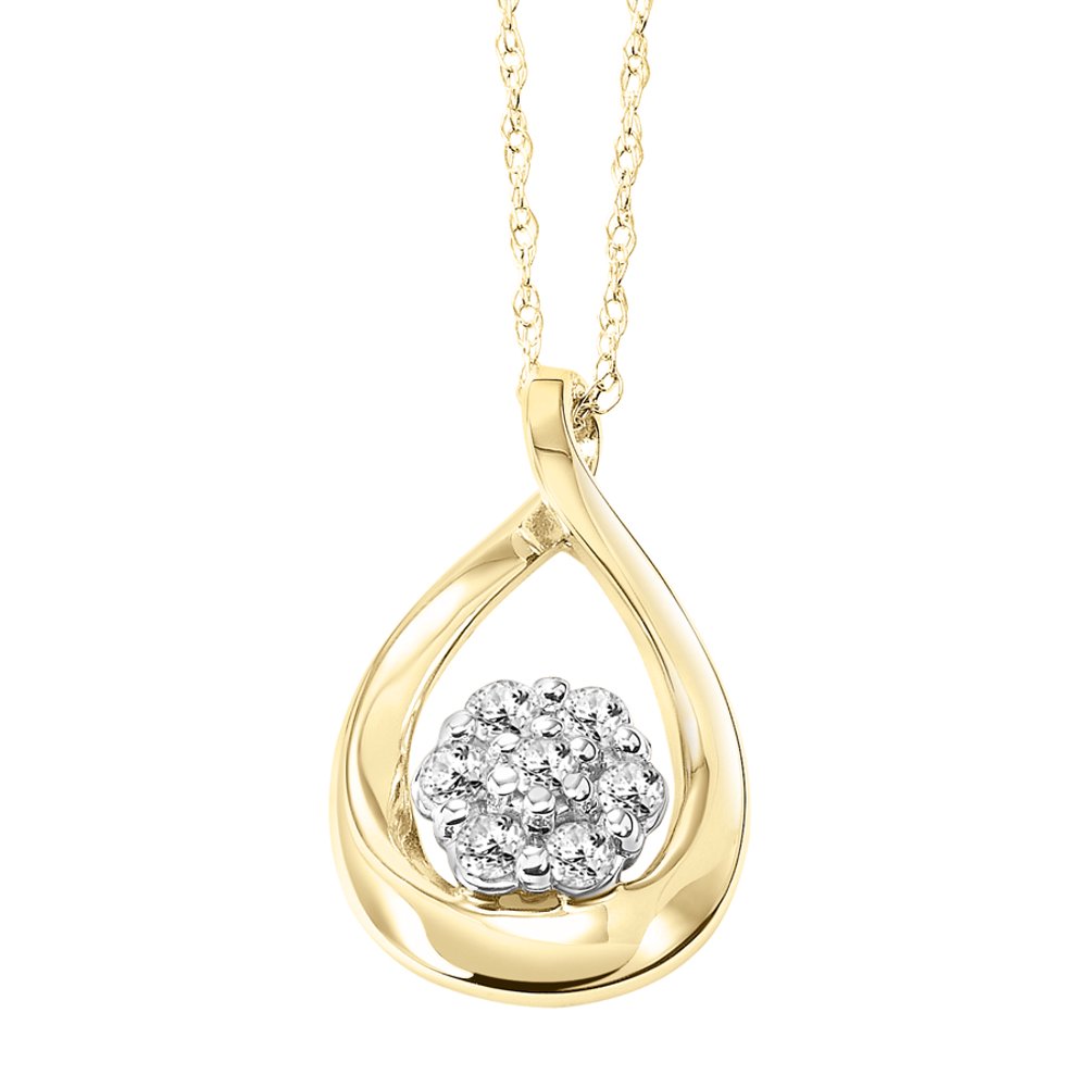 Keepsake - Keepsake Golden Treasure 1/7ctw Diamond 10K Yellow Gold Pear ...