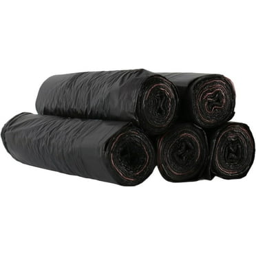 75 4-8 Gallon Black Biodegradable Trash Bags 17x20 Inch Drawstring 5 Rolls