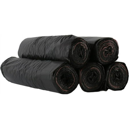 Biodegradable Trash Bags 4-8 Gallon Tall Kitchen Drawstring Garbage Bags Heavy Duty 4-8 Gal Black Trash Bag 17 x 20 inches Scented Wastebasket Liners 5 rolls of 15 bags each (75 total) Black