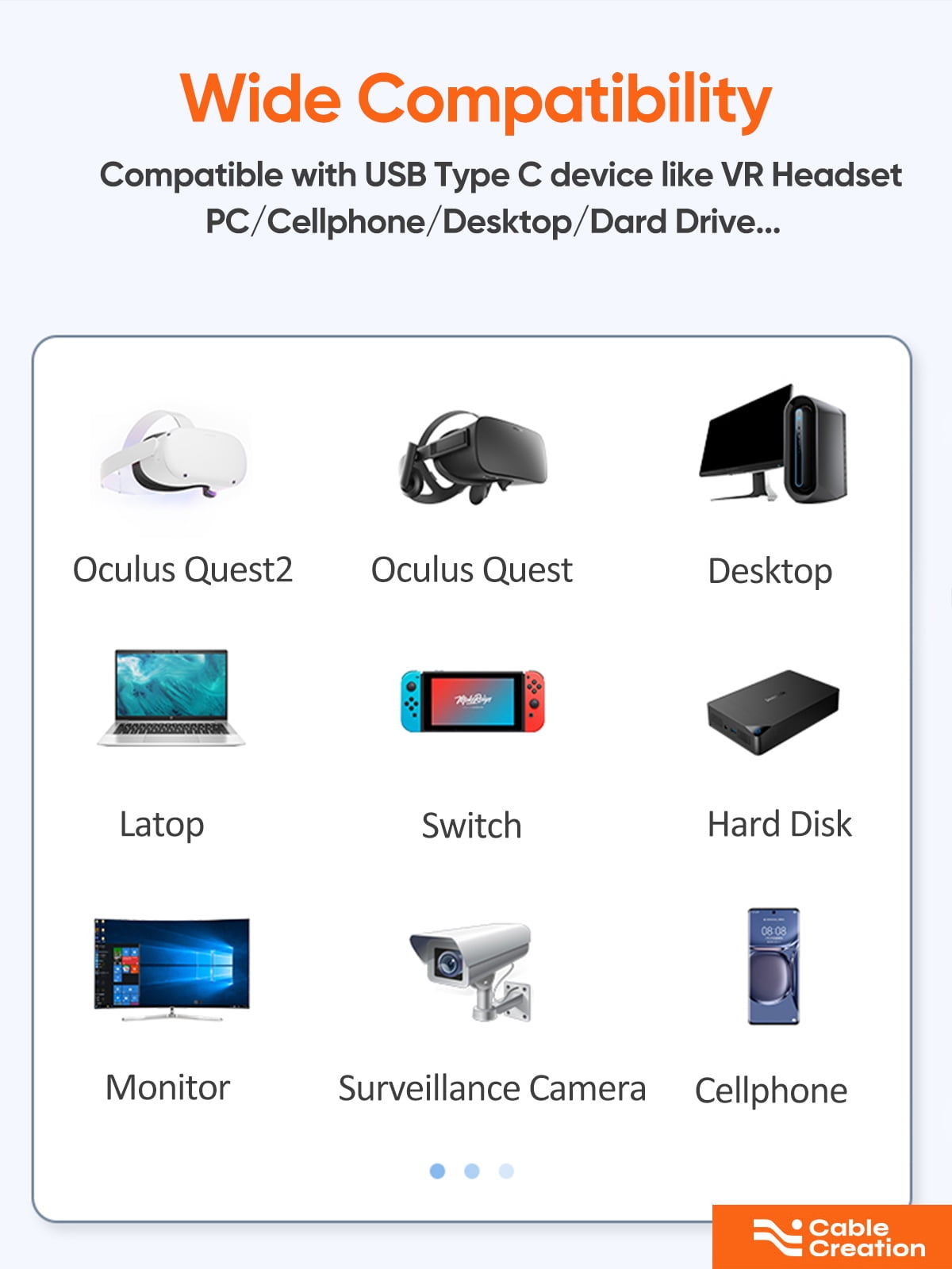 CableCreation USB Type C Fiber Optic Link VR Cable 16FT,  Upgraded Version USB C 3.2 Gen2 Cable USB C to C 10 Gbps High Speed Data Compatible with Quest 3/Quest 2 Virtual Reality Headsets Gaming PC