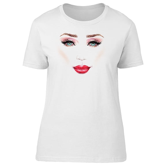 Pretty Womans Face T-Shirt Men -Image by Shutterstock, Male 4X-Large