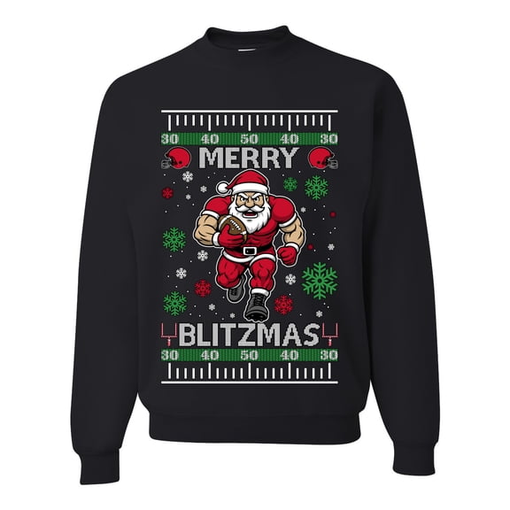 Wild Bobby Merry Blitzmas, Football Christmas Sweater Design | Holiday Unisex Crewneck Sweatshirt
