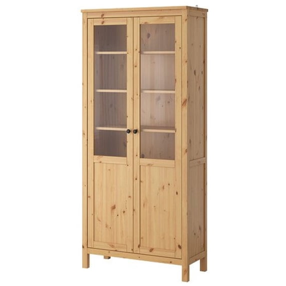 Ikea Cabinet with panel/glass door, light brown 426.2685.1010