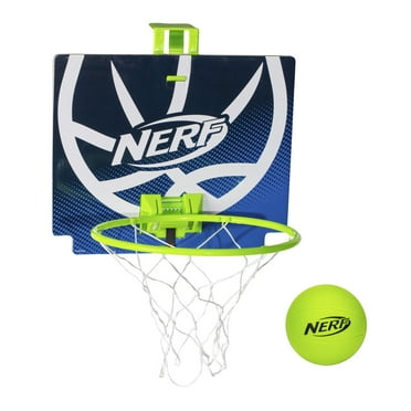NERF Mini Over the Door Basketball Hoop - Nerfoop Indoor Basketball Hoop for Kids - Toy Door Basketball Hoop   Mini NERF Foam Basketball Game Set - Perfect for Bedroom Indoor Basketball - Green