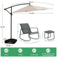 thumbnail image 2 of Autlaycil 5 Pcs Patio Outdoor Furniture Sets Contains 2 Textilene Fabric Rocking Bistro Chairs, Table, 10' Cantilever Umbrella and Cross Base with Sandbag, Khaki, 2 of 7