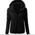 thumbnail image 3 of yievot Womens Winter Fuzzy Fleece Jacket Sherpa Linend Jackets with Hood Full Zip up Hood Jacket with Pockets Long Sleeve Coat, 3 of 5