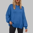 thumbnail image 2 of UAYOTSE Sweaters for Women Oversized Crewneck Long Sleeve Chunky Knit Pullover Sweaters Tops Trendy Fall Outfits(A185-Blue,M), 2 of 5