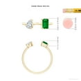 thumbnail image 5 of ANGARA Lab Grown Two-Stone Emerald-Cut Emerald & Pear Diamond Open Ring for Women in 14K Yellow Gold (Size-6x4mm) | May Birthstone, Anniversary, Jewelry Gift for Women | Lab-Grown Emerald Ring, 5 of 7
