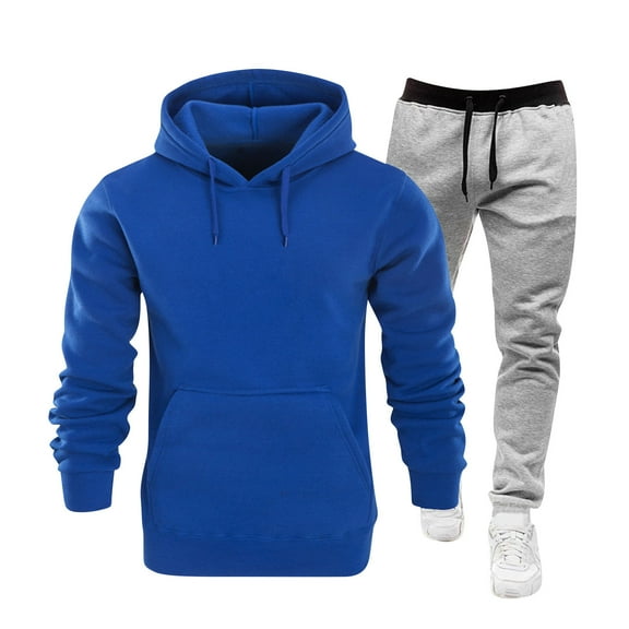 hoksml Men's Sweatsuit, Active Tracksuits Outfits, 2 Piece Set Hoodies And Sweatpants Sets Solid Color Long Sleeved Hooded Sweatshirt Active Pants Set Casual Jogging Gym Sweat Suits