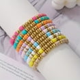 thumbnail image 5 of 9 Pcs 7" Colorful Boho Stackable Bracelets, Surfer Heishi Clay Bead Stretch Preppy Fashion Accessories unique jewelry Suitable for Beach, Party, Vacation, 5 of 7