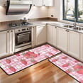 thumbnail image 3 of Kitchen Rugs Sets Of 2,Strawberry Plants Fruit Rabbit Checkered Anti Fatigue Kitchen Mat Rugs Non Slip Washable,Decorative Kitchen Floor Mats for Kitchen,Sink,Laundry,17"x47"+17"x47", 3 of 5