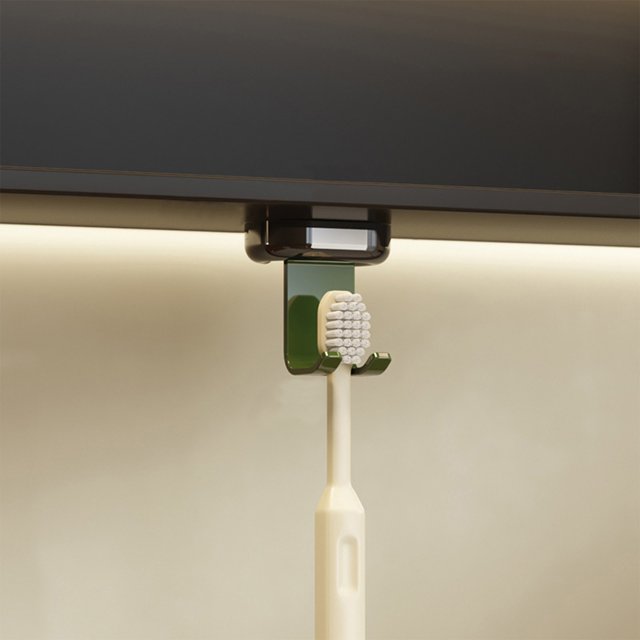 Portacepillos de dientes de pared, organizador de baño con base de plástico, estante desmontable, diseño minimalista moderno, para zonas húmedas, material resistente, almacenamiento en