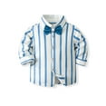 Bslissey Baby Boys 2Pcs Gentleman Outfits Long Sleeve Stripes Shirt
