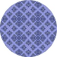 thumbnail image 1 of Ahgly Company Machine Washable Indoor Round Transitional Jeans Blue Area Rugs, 5' Round, 1 of 7
