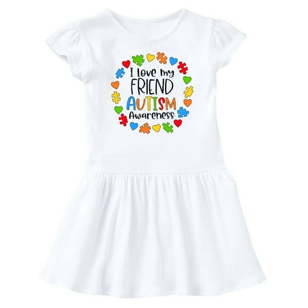 

Inktastic I Love my Friend Autism Awareness Gift Baby Girl Dress