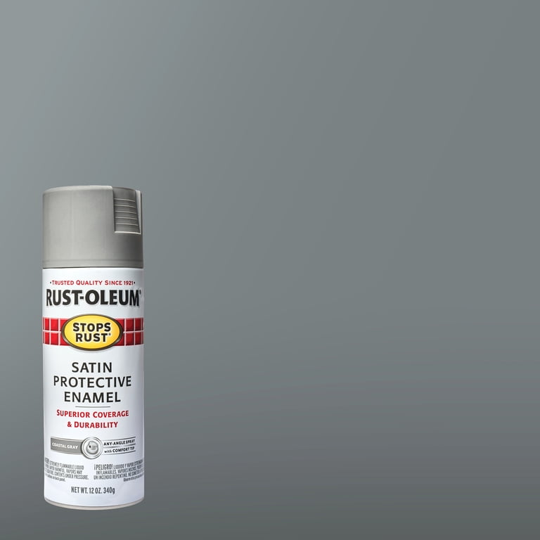 Coastal Gray , Rust-Oleum Stops Rust Protective Enamel Satin Spray