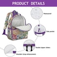thumbnail image 4 of Boho Bohemia Flower Backpack for School,Cute School Bag,Schoolbag with Adjustable Shoulder Straps & Padded Back,15.25"x11.5"x5.25", 4 of 6