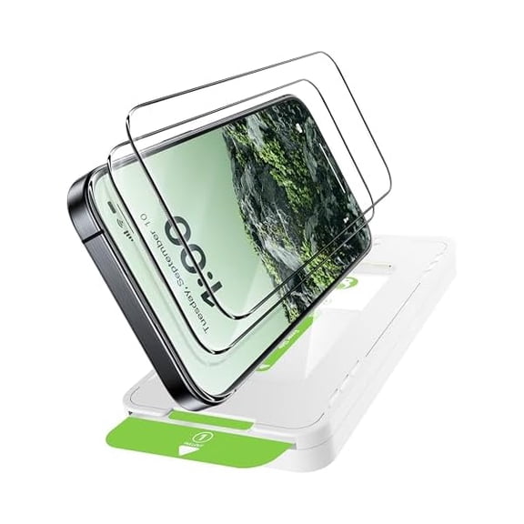 Ultra Clear H9  Screen Protector for iPhone 16/15, 2-Pack Tempered Glass, Anti-Glare, Full Coverage, Scratch-Resistant, Fingerprint-Resistant