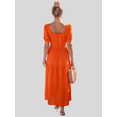 thumbnail image 4 of Vestido Largo para Mujer Vestido Midi Casual con Manga Corta Abullonada, 4 of 5
